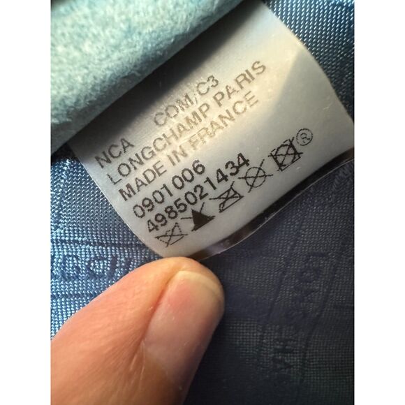 Longchamp Teal Leather Gold Zipper Tablet Portfolio Case 8"x10"x1"Made in France - Picture 5 of 8